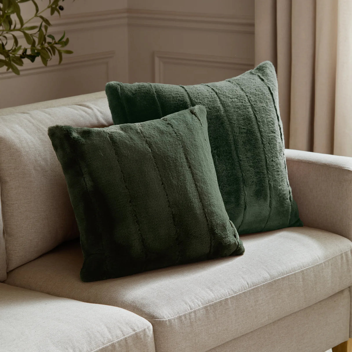 Empress Faux Fur Cushion Cover Pine - image 6
