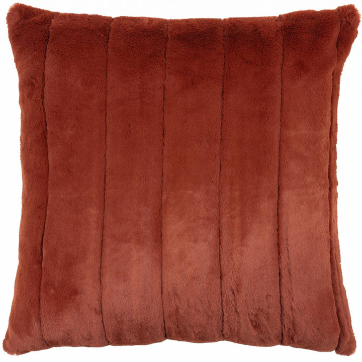 Empress Faux Fur Rust Cushion Cover 18" x 18" - Ideal