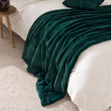 Empress Faux Fur Reversible Emerald Velvet Throw Blanket 130cm x 180cm / 140cm x 200cm - additional product view 1