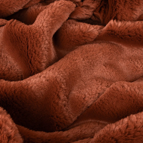 Empress Faux Fur Reversible Rust Velvet Throw Blanket 130cm x 180cm / 140cm x 200cm - additional product view 3