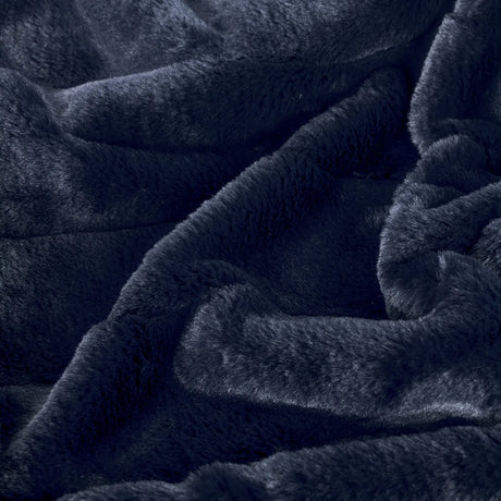 Empress Faux Fur Reversible Navy Velvet Throw Blanket 130cm x 180cm / 140cm x 200cm - additional product view 3