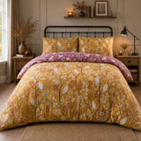 Enchanted Floral Brushed Cotton Flannelette Duvet Cover Set styled on a bed in a coordinated bedroom lifestyle scene