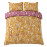 Overhead flat lay of the Enchanted Floral Brushed Cotton Flannelette Duvet Cover Set with two matching pillowcases