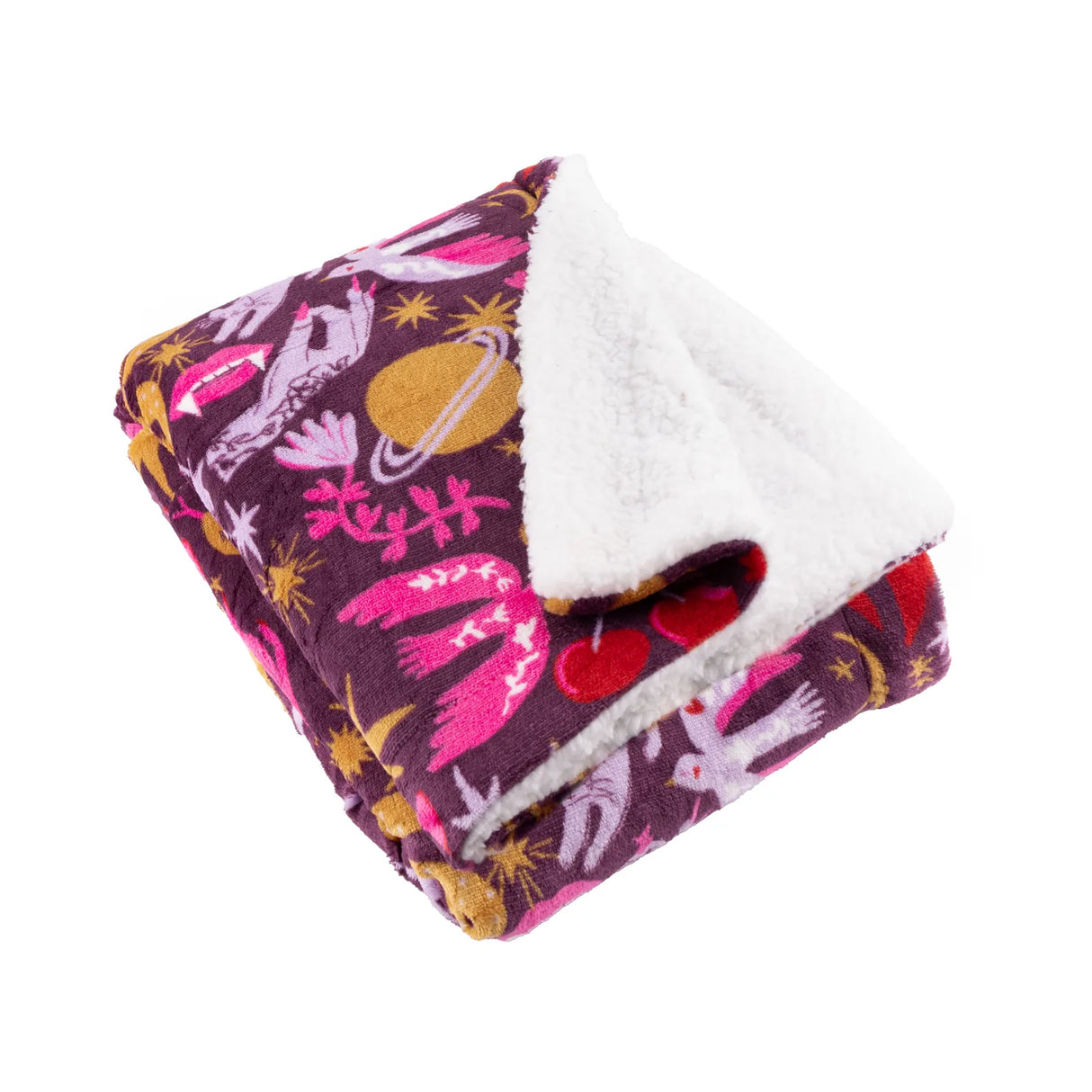 Enchanted Printed Sherpa Fleece Throw Pink 130 x 180cm - image 3