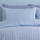Catherine Lansfield Epping Textured Stripe Reversible Duvet Cover Set with Pillowcase Blue