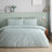 Catherine Lansfield Epping Textured Stripe Reversible Duvet Cover Set with Pillowcase Green