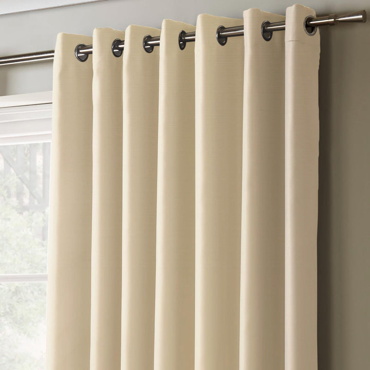Essential Blackouts Eyelet Curtains Cream 90" x 72" - Ideal