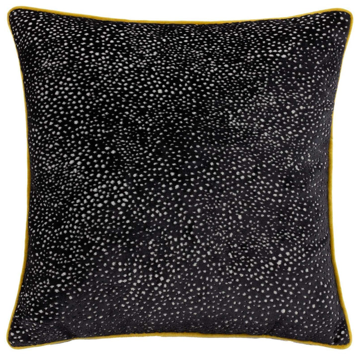 Estelle Spotted Velvet Black & Gold Cushion Cover 18" x 18" - Ideal