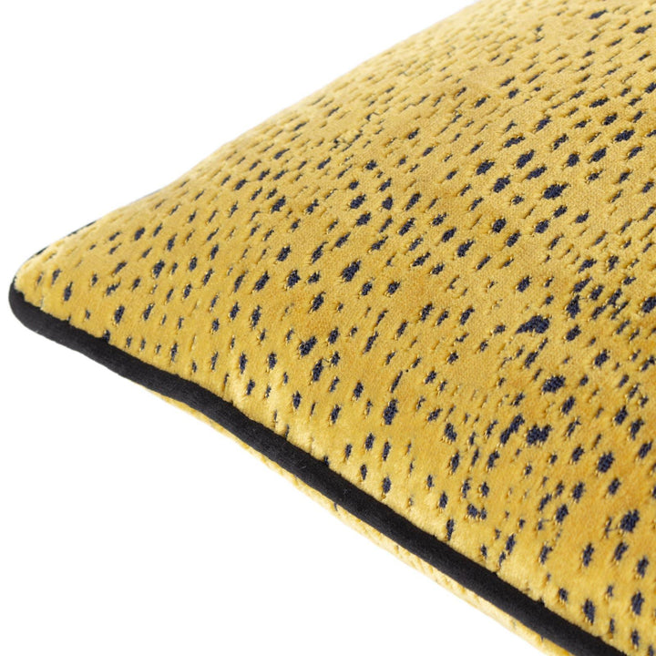 Estelle Spotted Velvet Gold & Black Cushion Cover 18" x 18" - Ideal