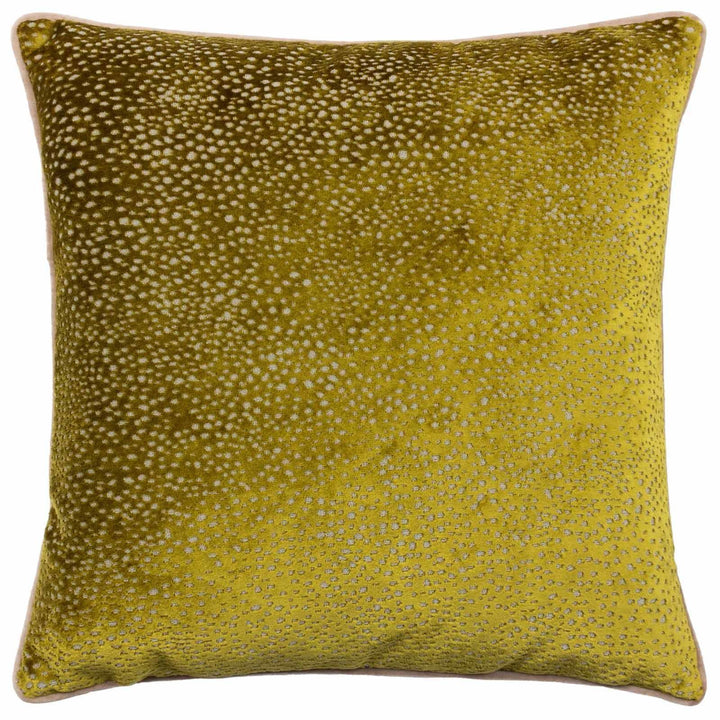Estelle Spotted Velvet Moss & Taupe Cushion Cover 18" x 18" - Ideal