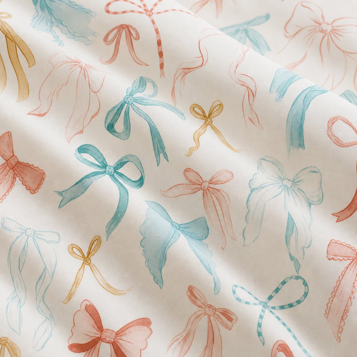 Macro close-up of the multi fabric on the Evelyn Polycotton Duvet Cover Set