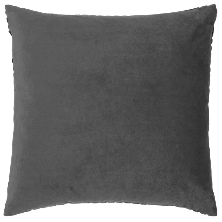 Evoke Cut Velvet Charcoal Cushion Cover 18" x 18" - Ideal