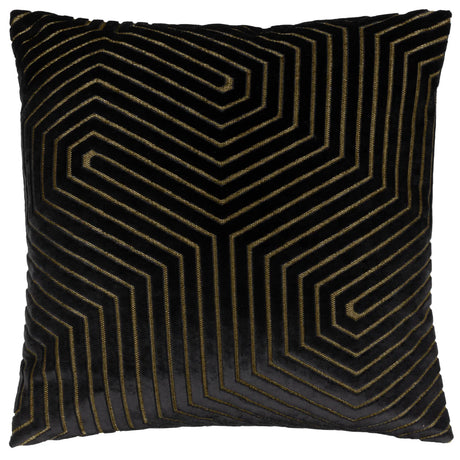 Evoke Cut Velvet Black Cushion Cover 45cm x 45cm - additional product view 1