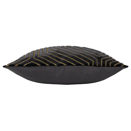 Evoke Cut Velvet Black Cushion Cover 45cm x 45cm - additional product view 3