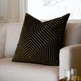 Evoke Cut Velvet Cushion Cover Black 55 x 55cm - image 1
