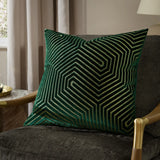 Evoke Cut Velvet Cushion Cover Emerald 55 x 55cm - image 1