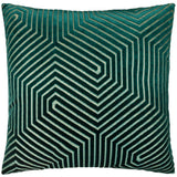 Evoke Cut Velvet Cushion Cover Emerald 55 x 55cm - image 2