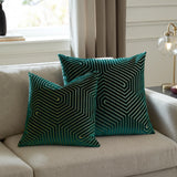 Evoke Cut Velvet Cushion Cover Emerald 55 x 55cm - image 6