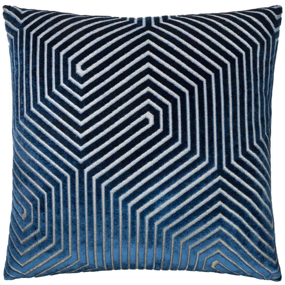 Evoke Cut Velvet Cushion Cover Navy 55 x 55cm - image 2