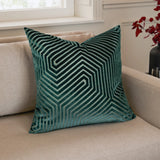 Evoke Cut Velvet Cushion Cover Teal 55 x 55cm - image 1
