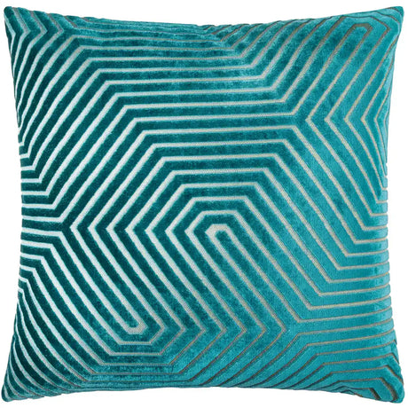Evoke Cut Velvet Cushion Cover Teal 55 x 55cm - image 2