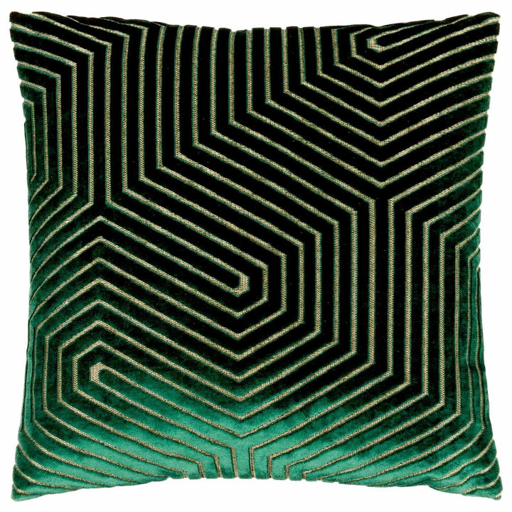 Evoke Cut Velvet Emerald Cushion Cover 18" x 18" - Ideal