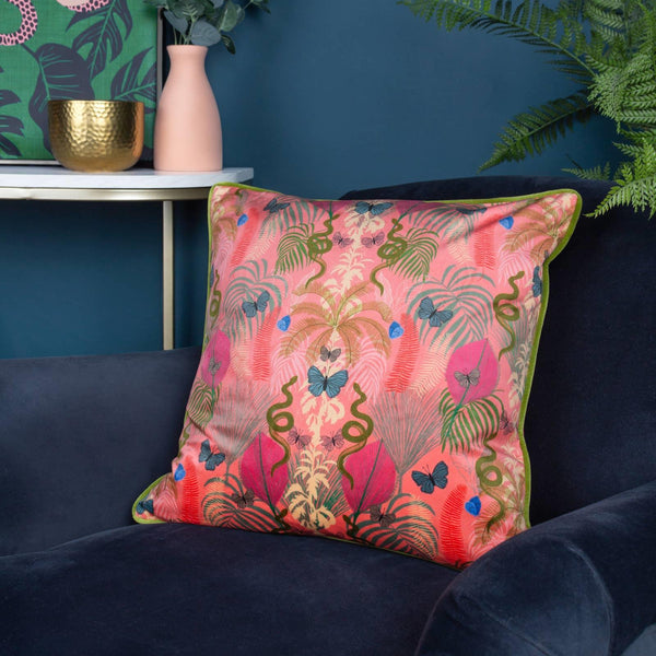 Exotic Canopy Illustrated Velvet Cushion - Ideal