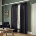 Chenille Blackout Tape Top Pencil Pleat Curtains by Alan Symonds