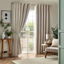 Chenille Blackout Lined Eyelet Curtains by Alan Symonds