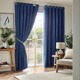Chenille Blackout Lined Eyelet Curtains by Alan Symonds