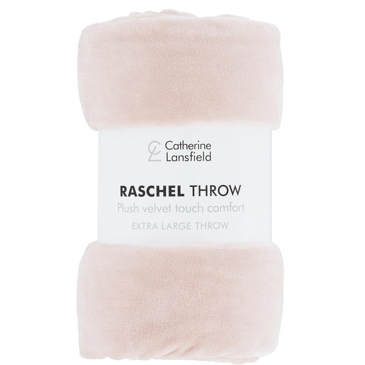 Extra Large Plain Raschel Throw Blush - Ideal