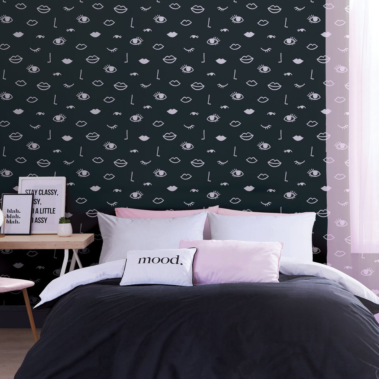 Sassy B Eye Woke Up Like This Wallpaper Black/ Black / White