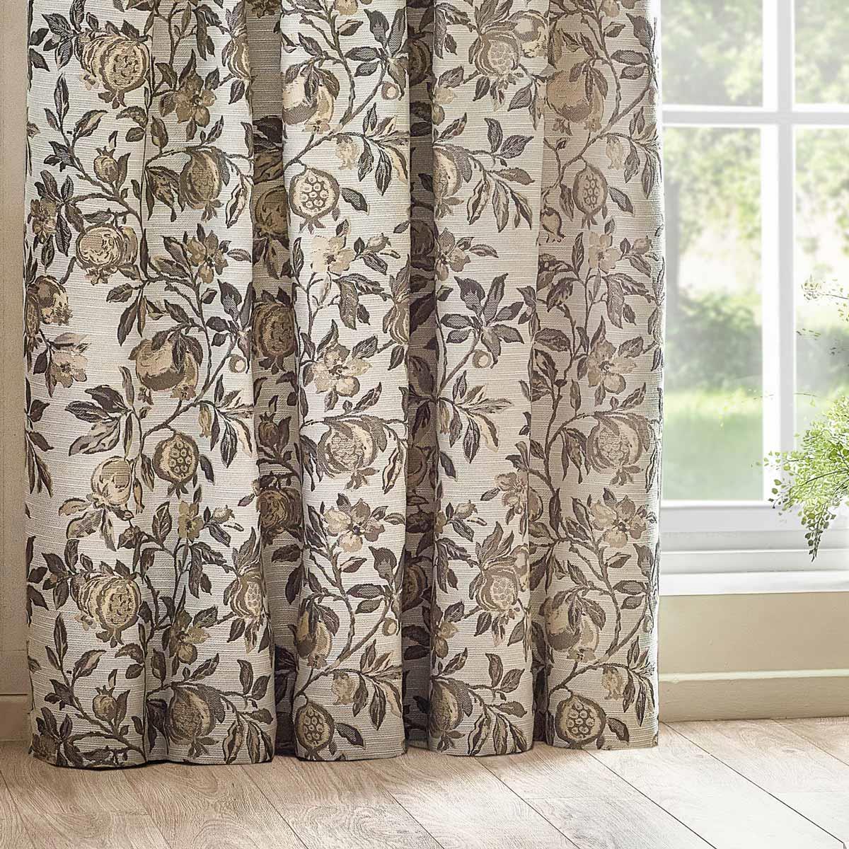 Pomegranate Jacquard Tape Top Pencil Pleat Curtains by Wylder Nature