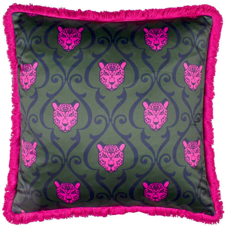 Lupita Cheetah Fringed Cushion Cover 20" x 20" (50cm x 50cm) by Paoletti
