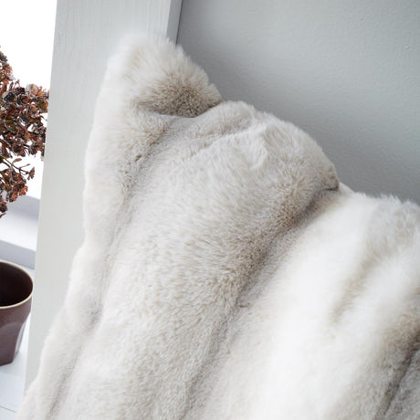 Flint Faux Fur Cushion Silver by Catherine Lansfield