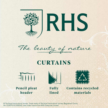 RHS Garden Walk Pencil Pleat Tape Top Curtains 5