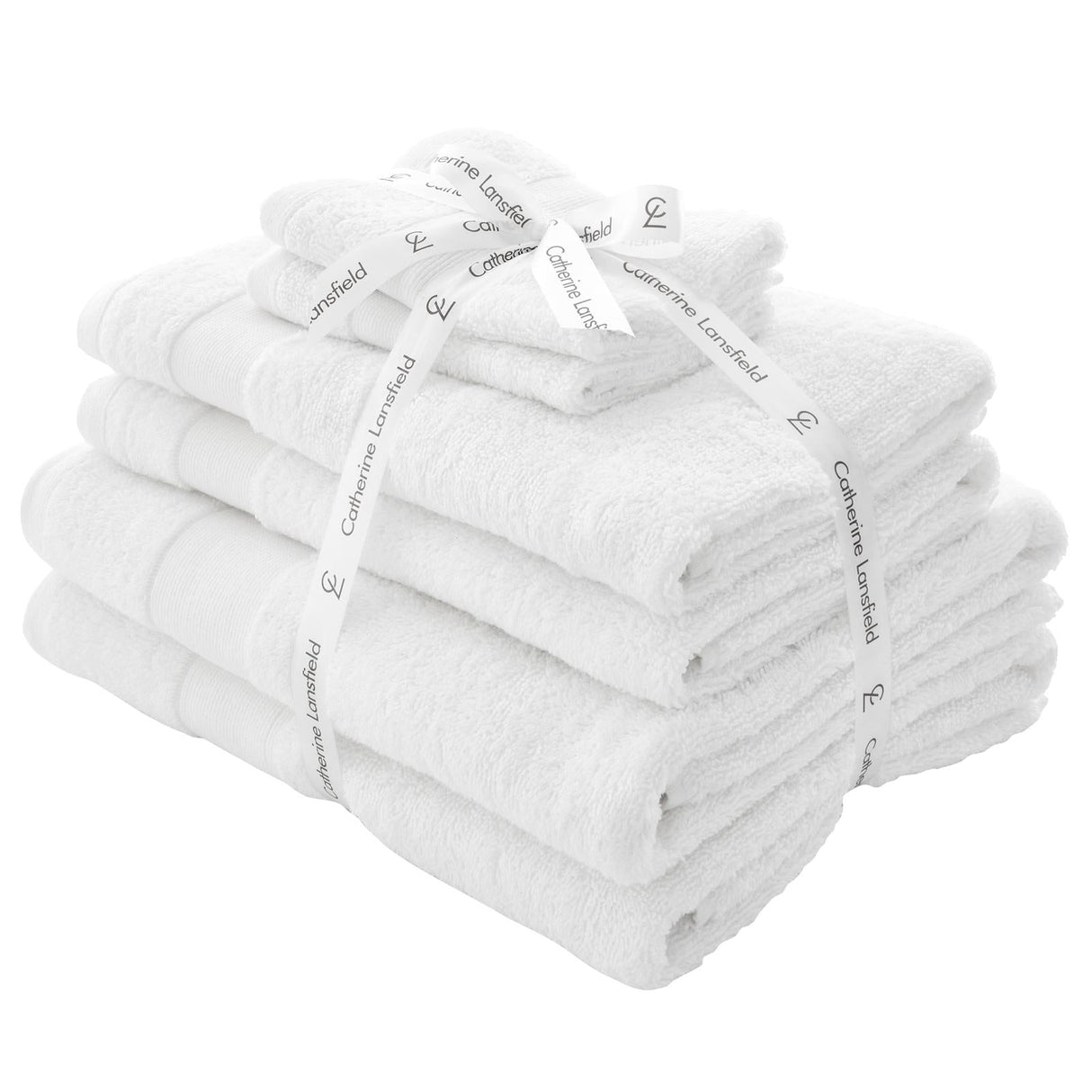 Catherine Lansfield Anti-Bacterial 500gsm 6 Piece Towel Bale - White