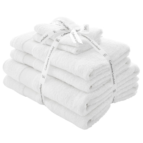 Catherine Lansfield Anti-Bacterial 500gsm 6 Piece Towel Bale - White