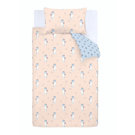Seahorses Reversible Pink Duvet Cover Set