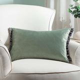 Tilly Cushion Cover 12" x 20" - Sage + Grey