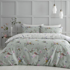 Catherine Lansfield Songbird Sage Duvet Cover Bedding Set