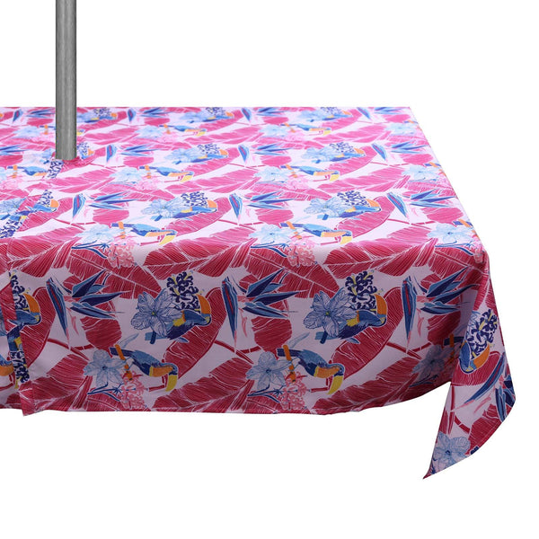 Pink Parrot Water Resistant Tablecloth