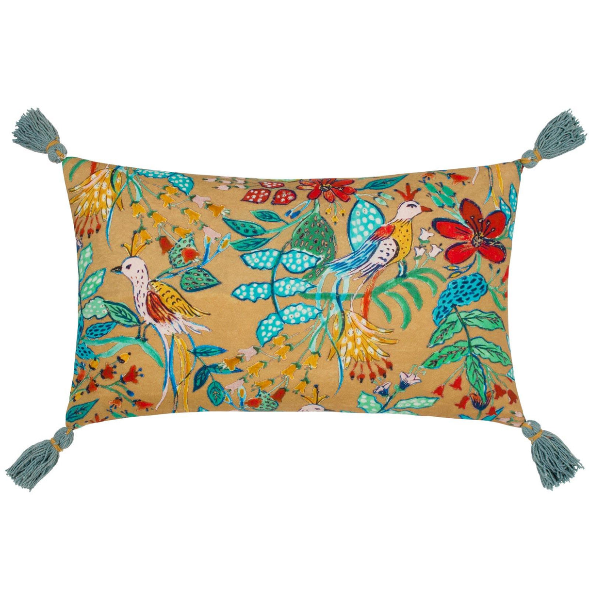 Orilla Floral Tasselled Cushion Cover 12" x 20" by Wylder