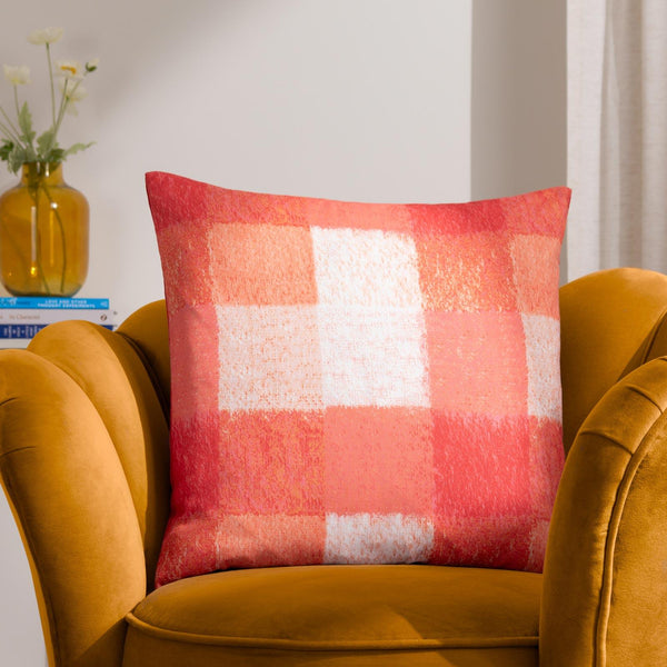 Alma Checked Cushion Cover Pink