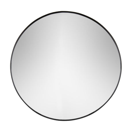 Thin Deep Edge Round Wall Mirror Black by Yard