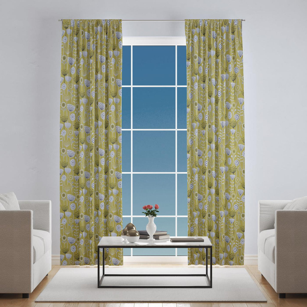 Havra Ochre Made to Measure Curtains by Style Furnishings