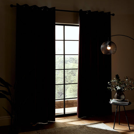 Catherine Lansfield Blackout Eyelet Curtains Ready Made