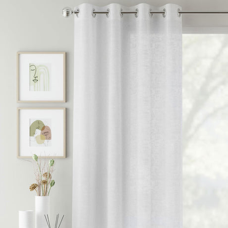 Crete Eyelet Voile Curtain Panel - White