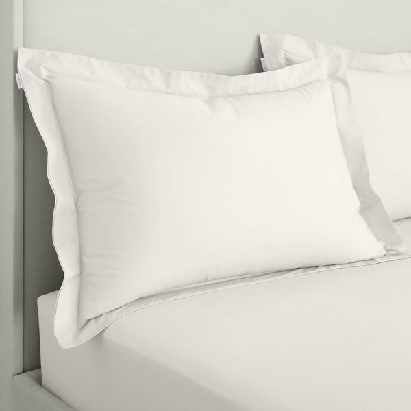 200TC Cotton Percale Oxford Pillowcases Cream Pillowcases Bianca   