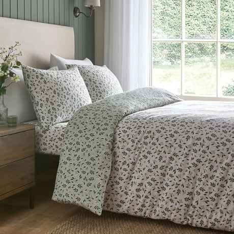 Falling Leaf Green 100% Cotton Duvet Cover Set - product image 4